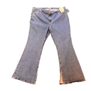 Abercrombie & Fitch Vintage Flare High Rise Plus Size Jeans 36 22L Split Hem NWT